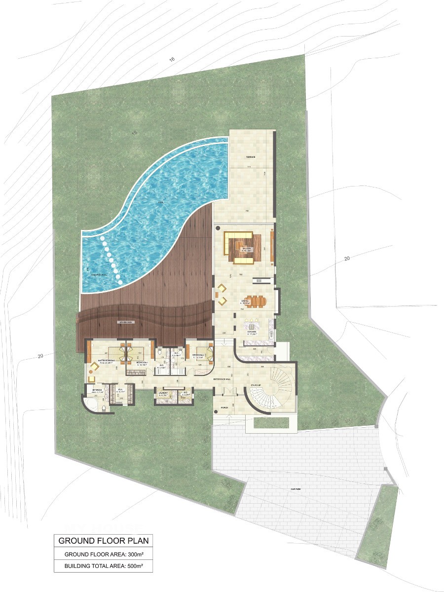 Esentepe Beach Mansions Ground Floor Plan